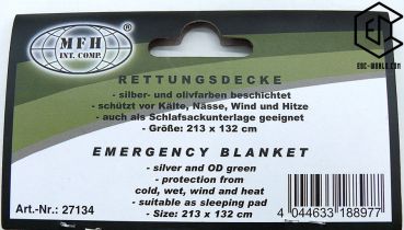 MFH®: Rettungsdecke olivfarben/silber